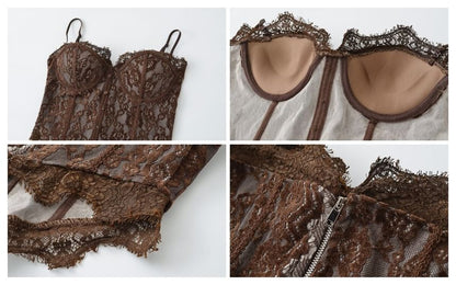 Lace-Trimmed Camisole with Side Slit - Sleek Silhouette