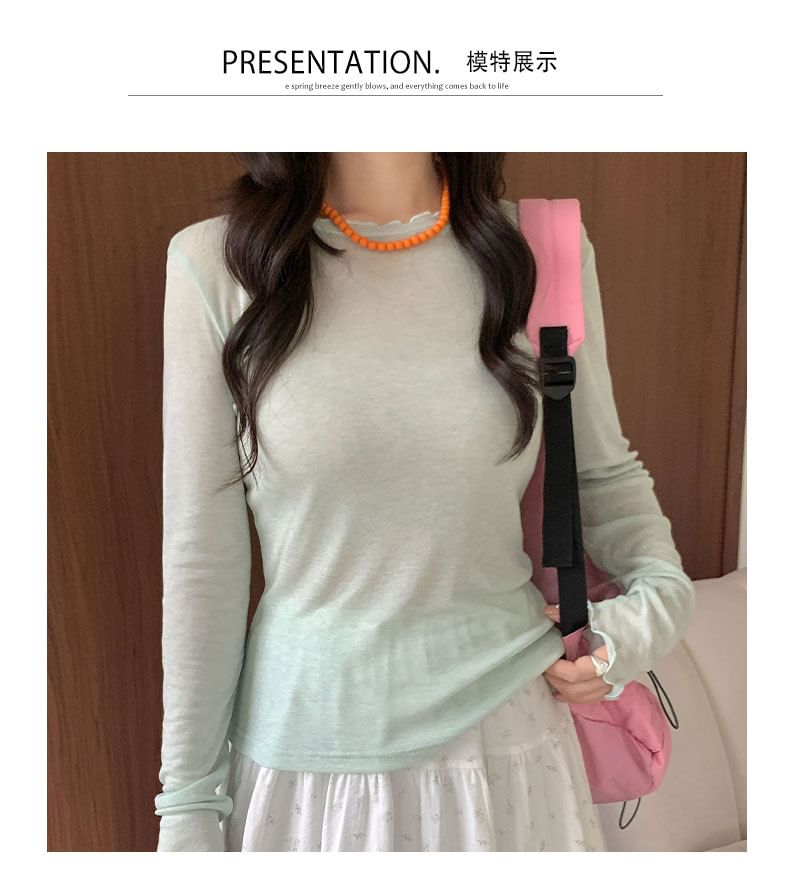 Lettuce Edge Sheer Crew Neck Tee