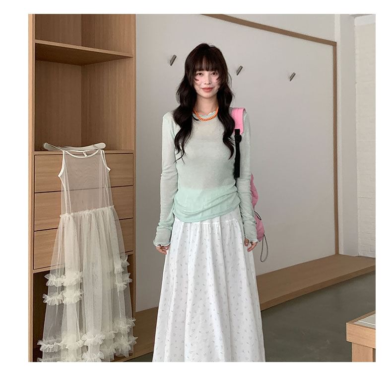Lettuce Edge Sheer Crew Neck Tee