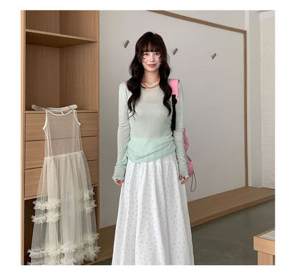 Lettuce Edge Sheer Crew Neck Tee