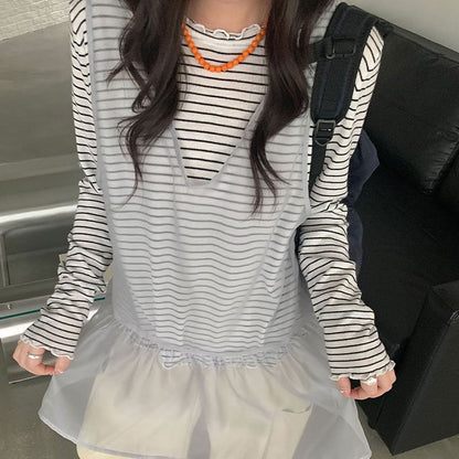 Mesh V-Neck Sleeveless Tunic