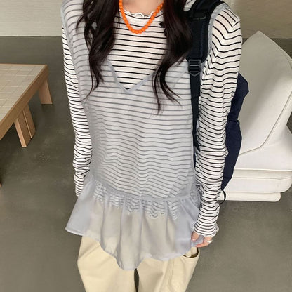 Mesh V-Neck Sleeveless Tunic