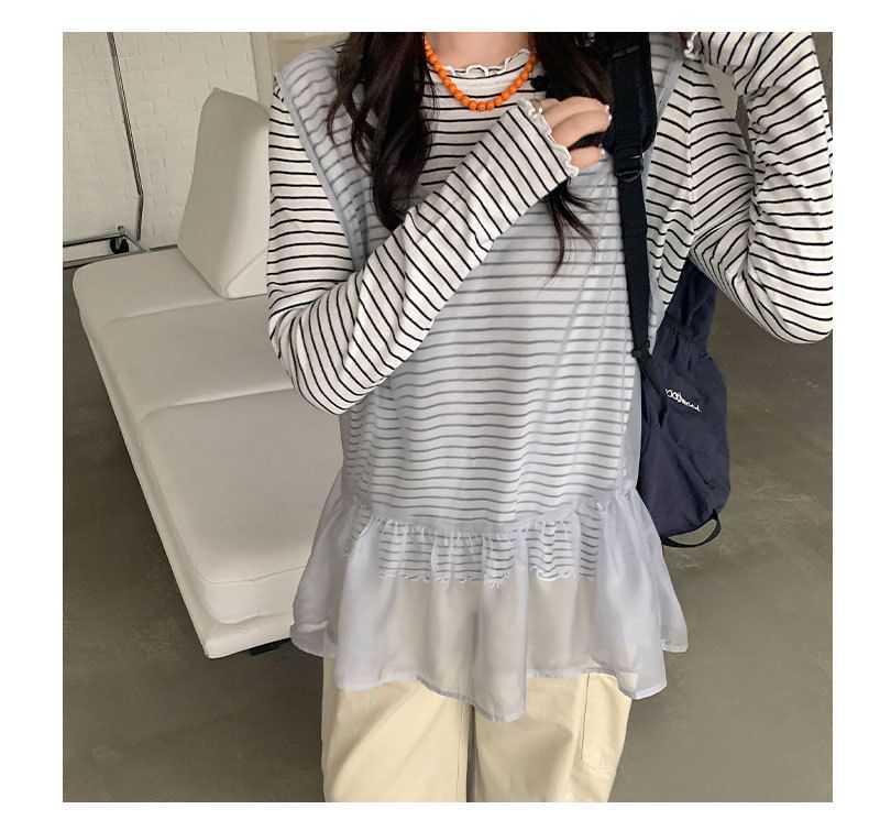 Mesh V-Neck Sleeveless Tunic