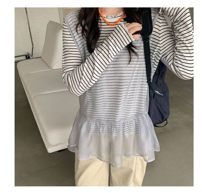 Mesh V-Neck Sleeveless Tunic