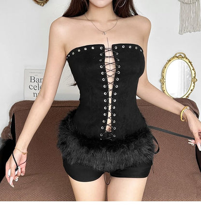 Corset Lace Bandeau Bralette
