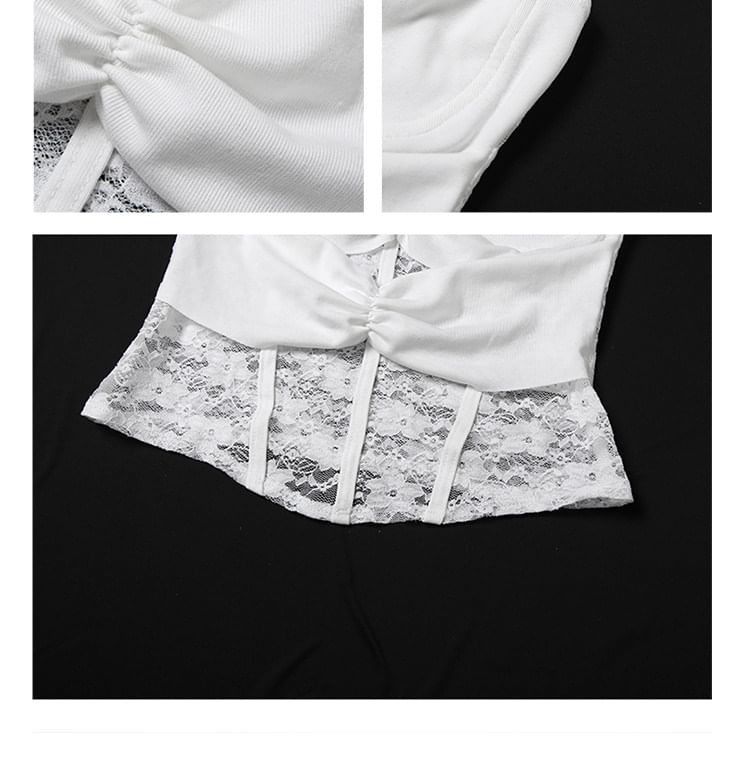 Off-Shoulder Lace Crop Top