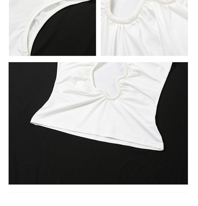 Deep V Neck Plain Tank Top