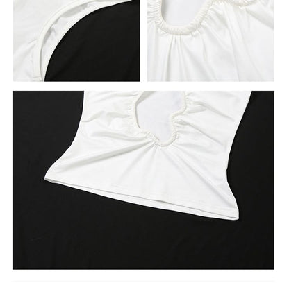 Deep V Neck Plain Tank Top