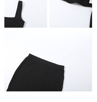 Furry Trim Crop Top and Mini Skirt Set