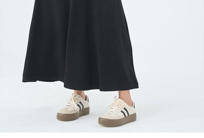 Black Maternity Maxi Skirt with Drawstring Waist - Altfashion Shop