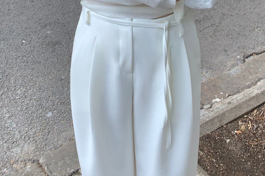 Set: Cowl Neck Plain Crop Camisole Top + Cardigan