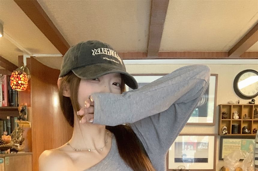 Off-Shoulder Button Slit Tee