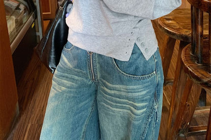 Off-Shoulder Button Slit Tee