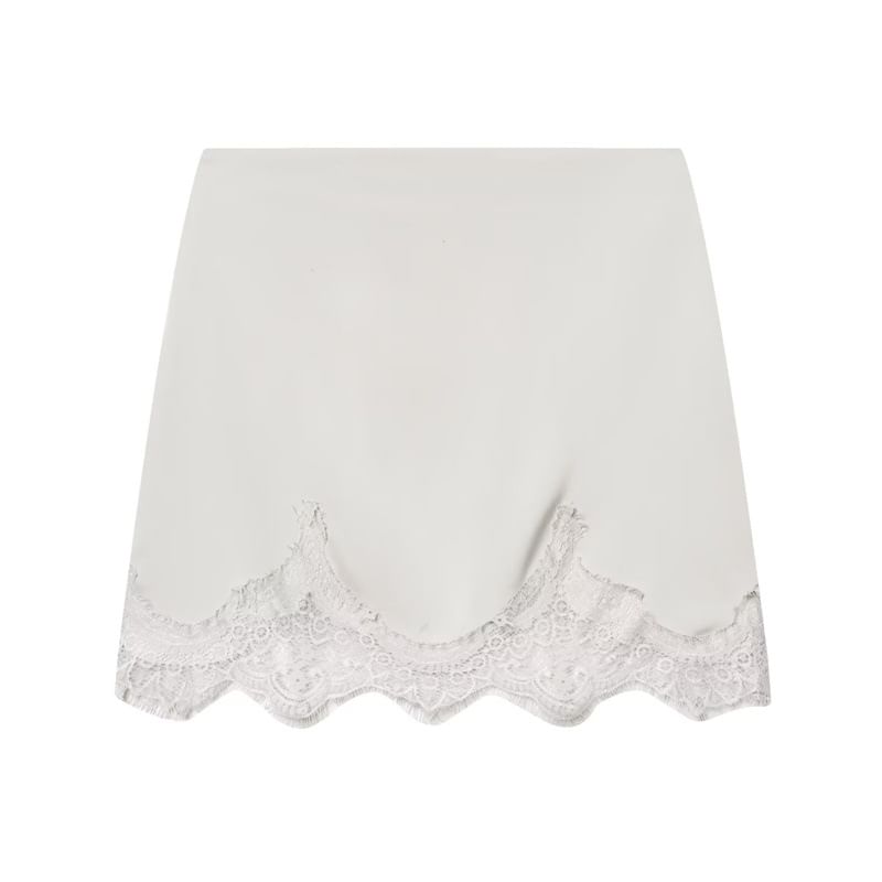 Black Lace Mini A-Line Skirt with High Waist - Altfashion Shop