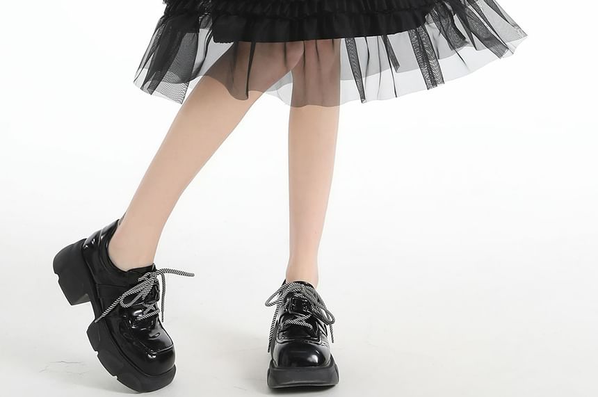 Black Mesh A-Line Skirt with Drawstring Waist - Altfashion Shop