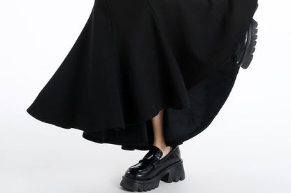 Black Mermaid Maxi Skirt - Elegant High-Waisted Silhouette