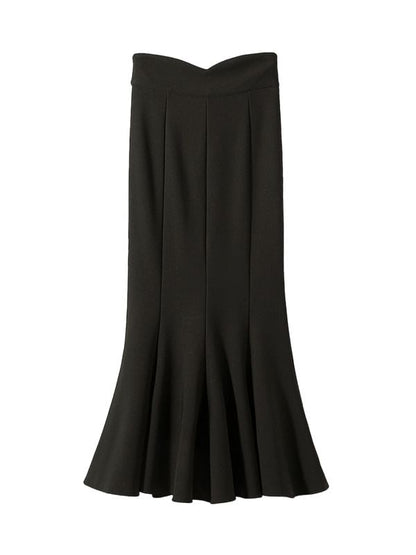 Black Mermaid Maxi Skirt - Elegant High-Waisted Silhouette