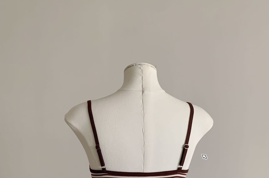 Striped Panel Padded Cami Top