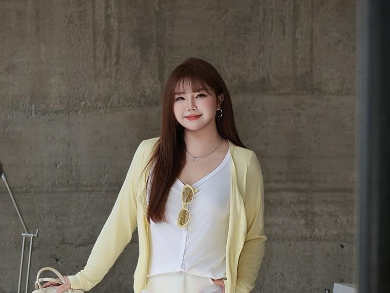 Scoop Neck Mock Two Piece Cardigan