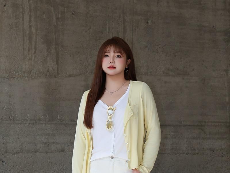 Scoop Neck Mock Two Piece Cardigan