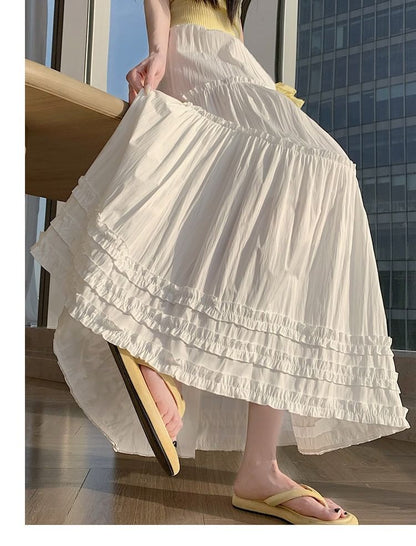 Black Maxi A-Line Skirt - High Waist Elegant
