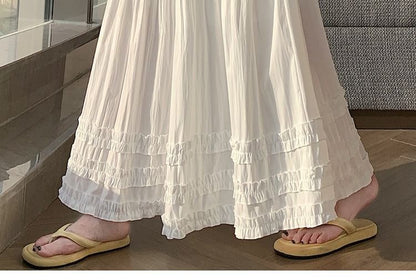 Black Maxi A-Line Skirt - High Waist Elegant