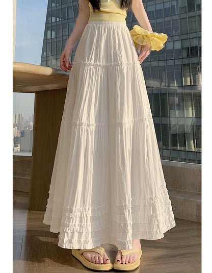 Black Maxi A-Line Skirt - High Waist Elegant