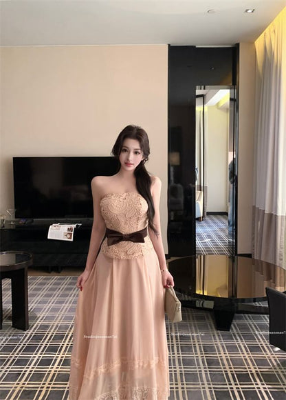 Black Halter Crop Top and Maxi A-Line Skirt Set - Altfashion Shop