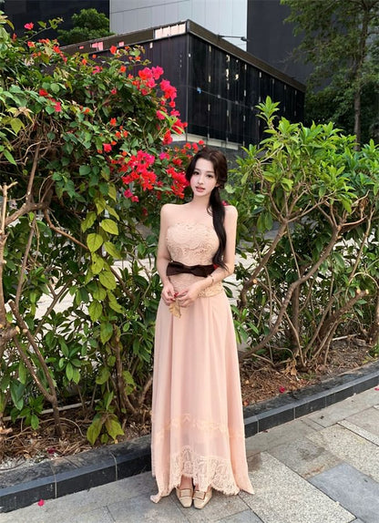Black Halter Crop Top and Maxi A-Line Skirt Set - Altfashion Shop