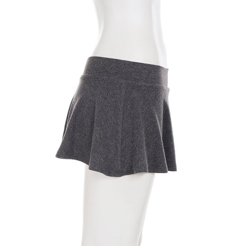 Black Mini A-Line Skirt - Altfashion Shop
