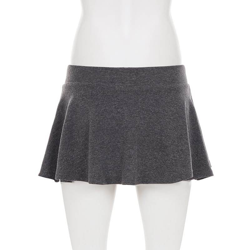 Black Mini A-Line Skirt - Altfashion Shop