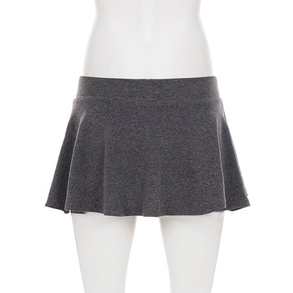 Black Mini A-Line Skirt - Altfashion Shop