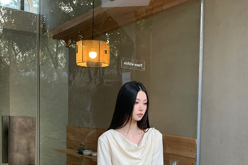 Black Mini A-Line Skirt & Long-Sleeve Top - Altfashion Shop