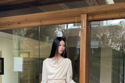 Black Mini A-Line Skirt & Long-Sleeve Top - Altfashion Shop
