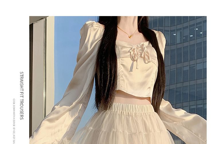 Black Mesh Tiered A-Line Mini Skirt with Ruffled Elastic Waist - Altfashion Shop