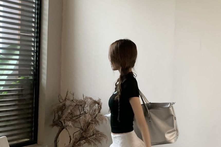 Black Lace Mini A-Line Skirt - Altfashion Shop