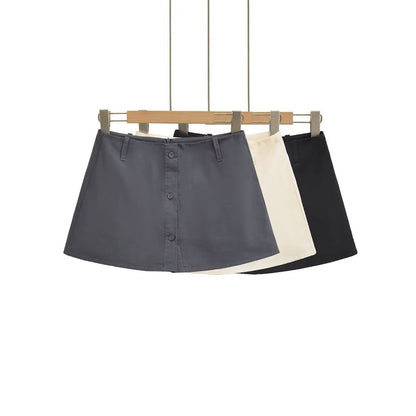 Black High-Waist A-Line Mini Skirt - Altfashion Shop