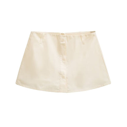 Black High-Waist A-Line Mini Skirt - Altfashion Shop