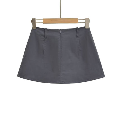 Black High-Waist A-Line Mini Skirt - Altfashion Shop