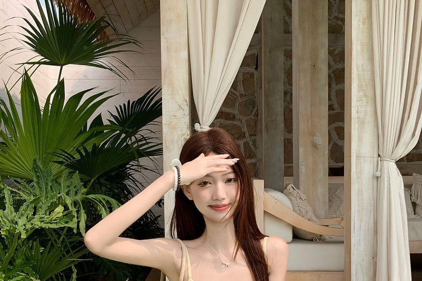 Spaghetti Strap V-Neck Mini A-Line Dress