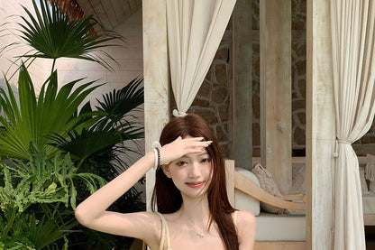 Spaghetti Strap V-Neck Mini A-Line Dress