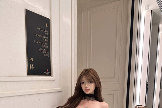 Off-Shoulder Long-Sleeve Lace Evening Gown