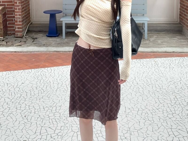 Asymmetric Lace-Trimmed Long-Sleeve Blouse