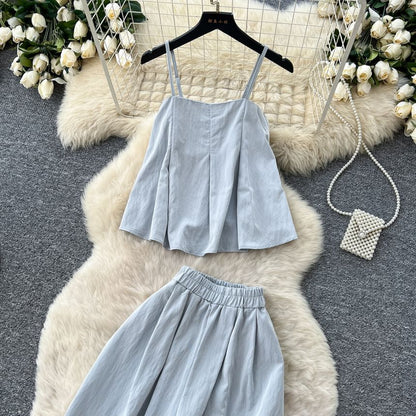 Flowy Cami & Wide-Leg High Waist Pants Set