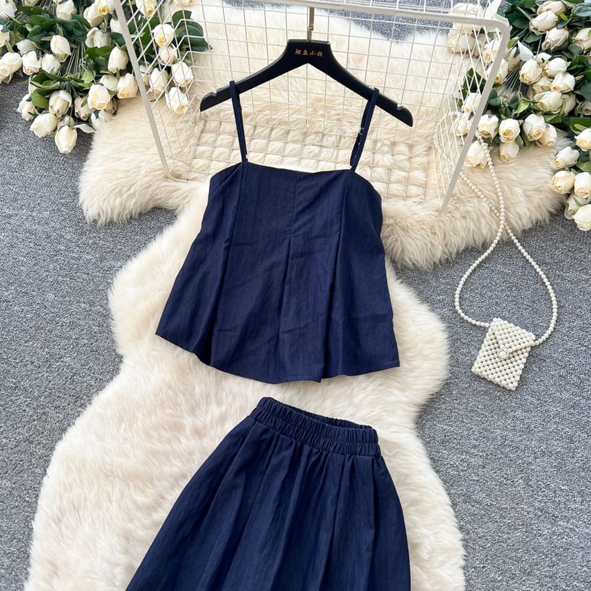 Flowy Cami & Wide-Leg High Waist Pants Set