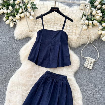 Flowy Cami & Wide-Leg High Waist Pants Set