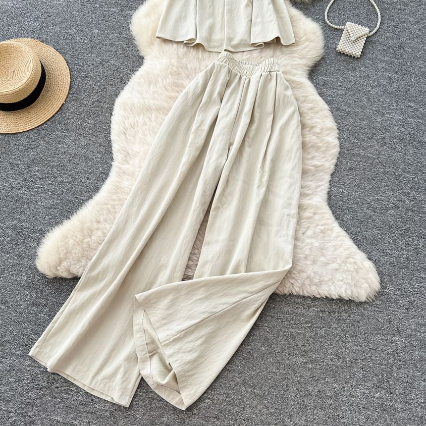 Flowy Cami & Wide-Leg High Waist Pants Set