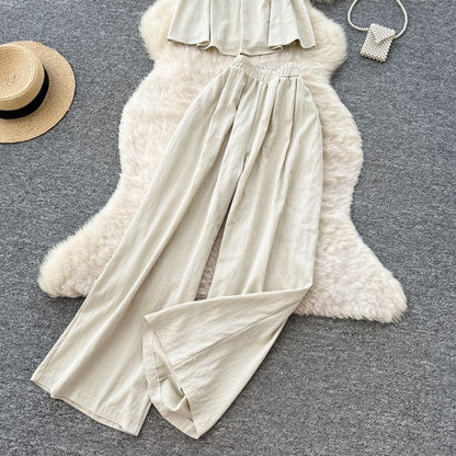Flowy Cami & Wide-Leg High Waist Pants Set