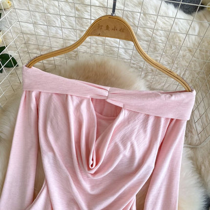 Off-Shoulder Cutout Long-Sleeve Top