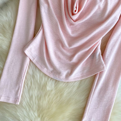 Off-Shoulder Cutout Long-Sleeve Top